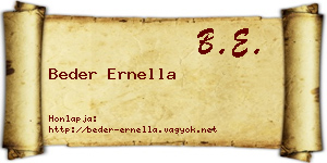 Beder Ernella névjegykártya